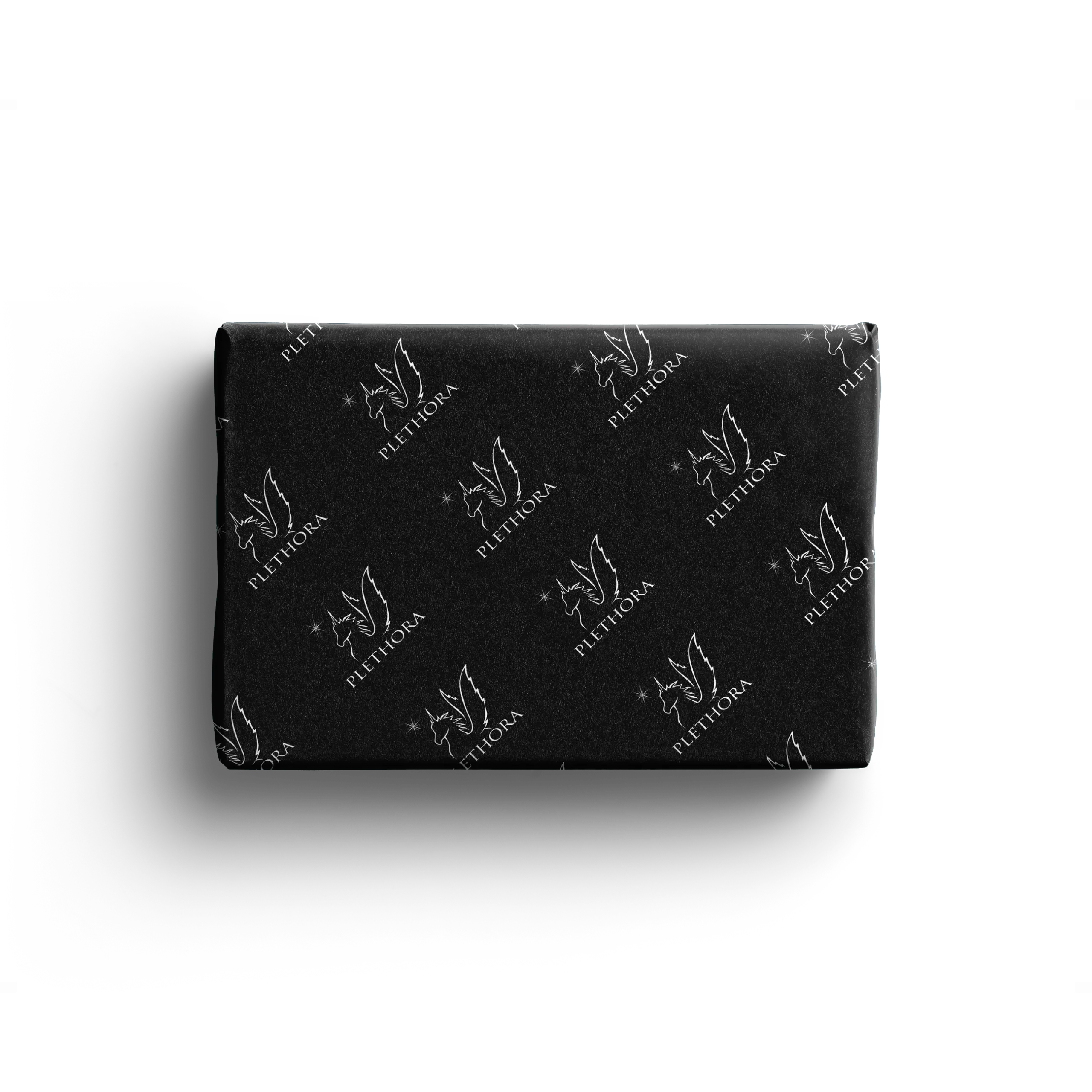 ورق أسود مع شعار أبيض