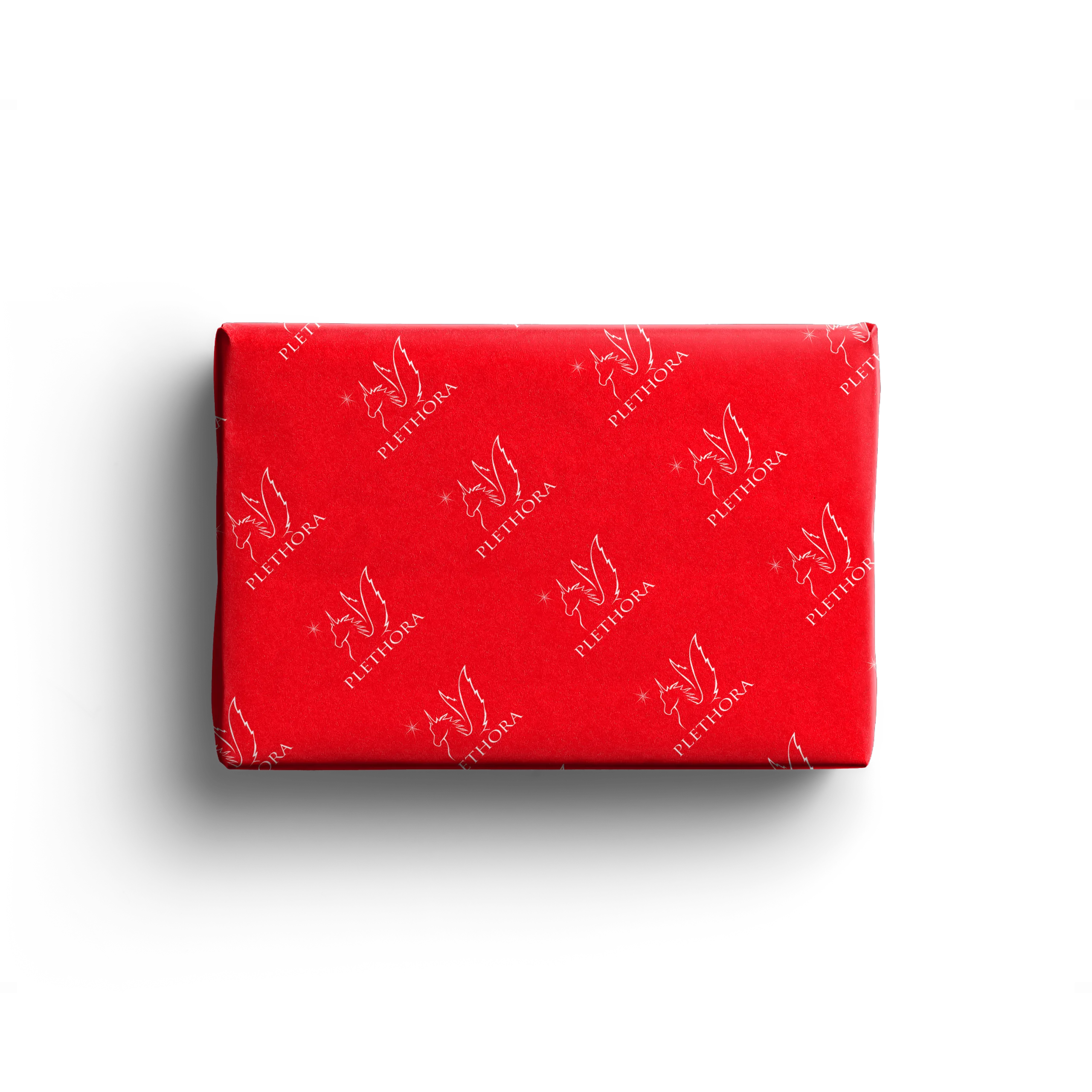 ورق أحمر مع شعار أسود