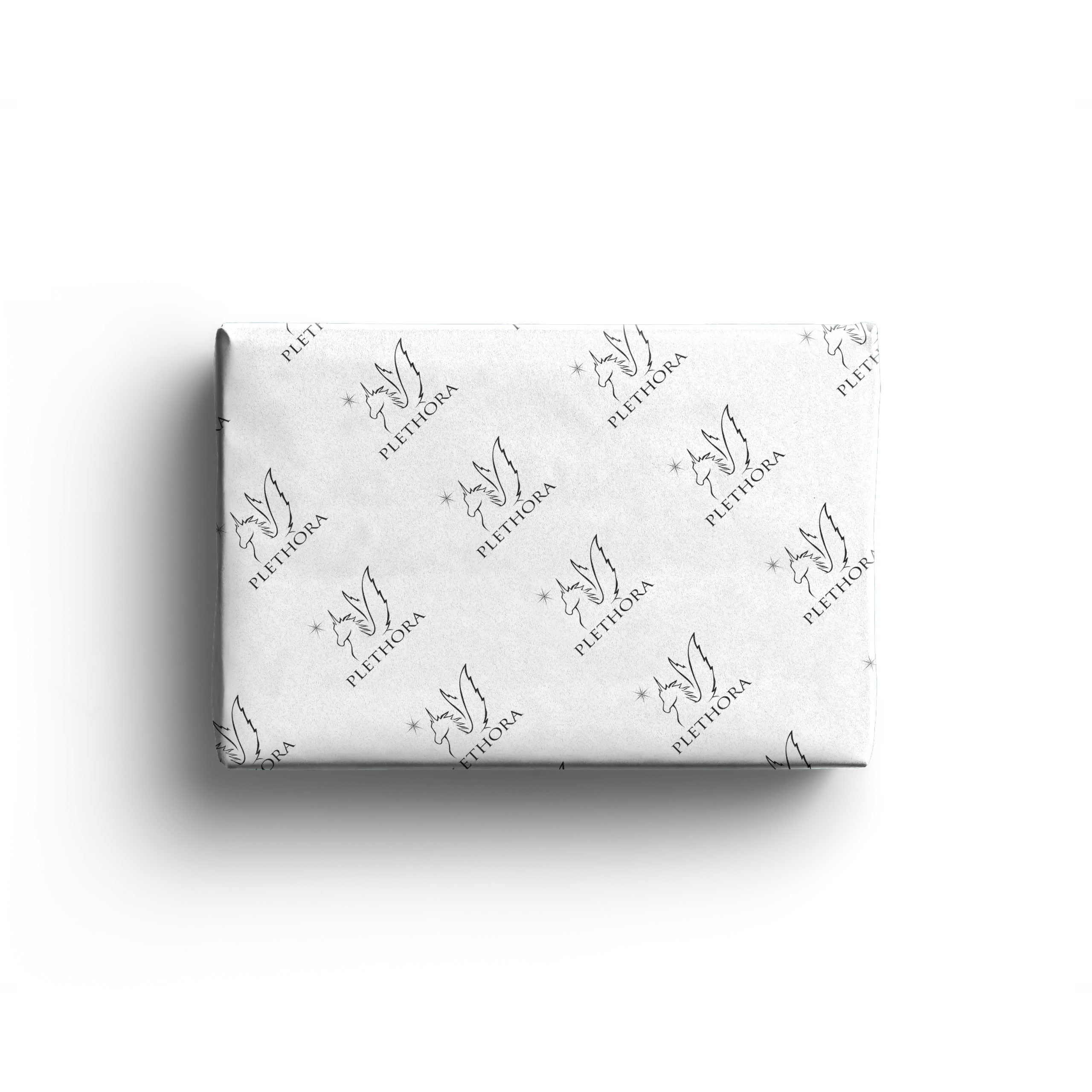 ورق أبيض مع شعار أسود